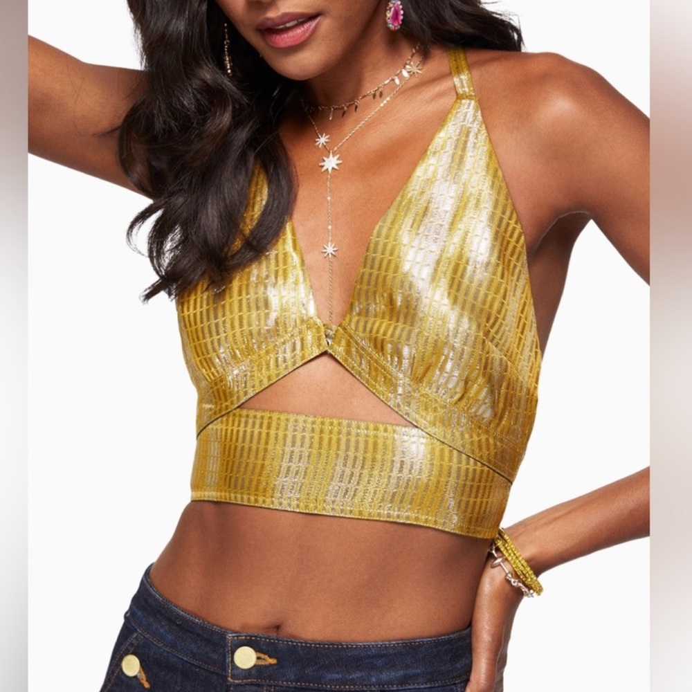 Ramy Brook Gold Halter Top